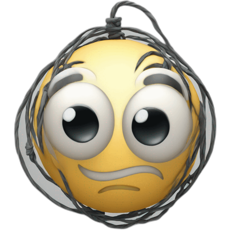 3d sphere with a cartoon tripwire texture with big kind eyes emoji