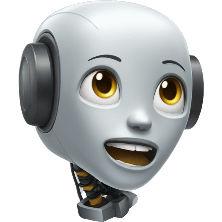 shouting girl robot emoji