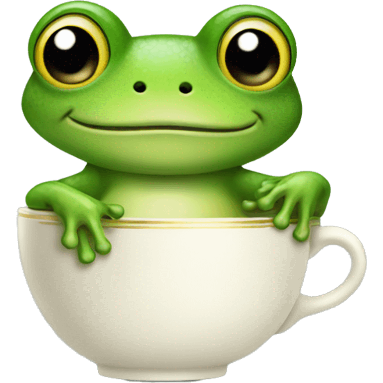 frog holding teacup emoji