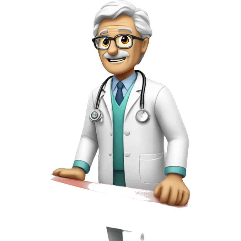 senior doctor on a surf session emoji