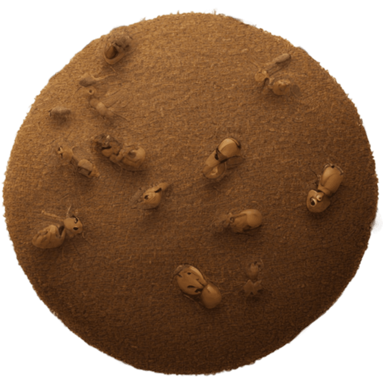 An anthill seen from above, with thousands of ants at work emoji