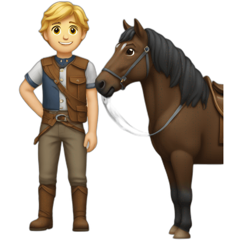 Garçon avec une queue de cheval emoji