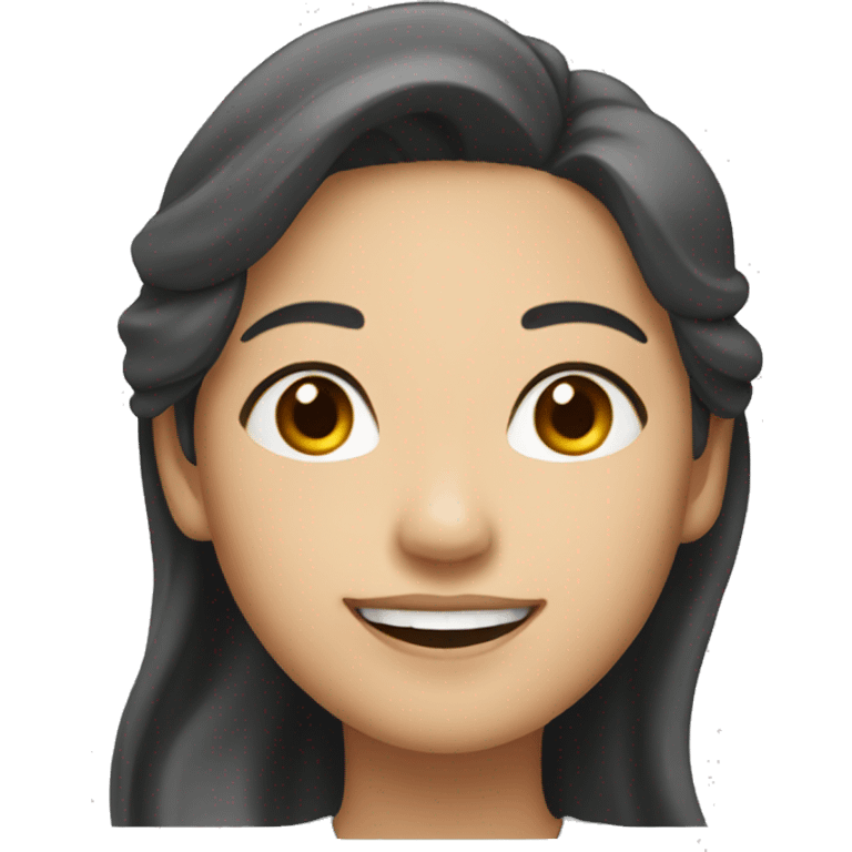 Asian woman in yonger with a pretty smile emoji