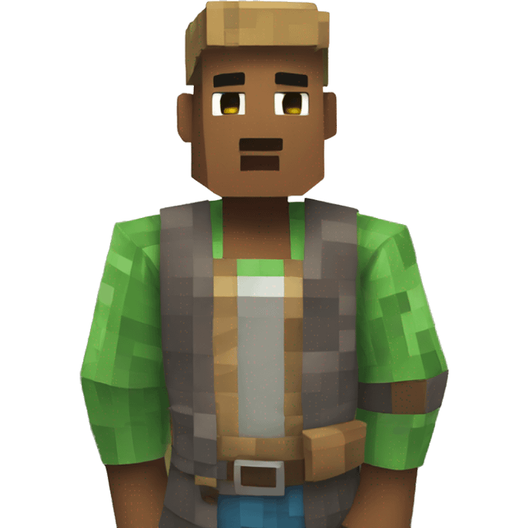 Minecraft villager with a pin emoji