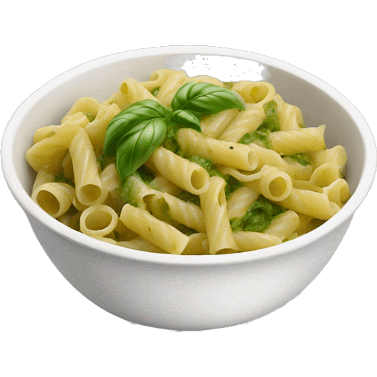 Pesto pasta in a bowl emoji