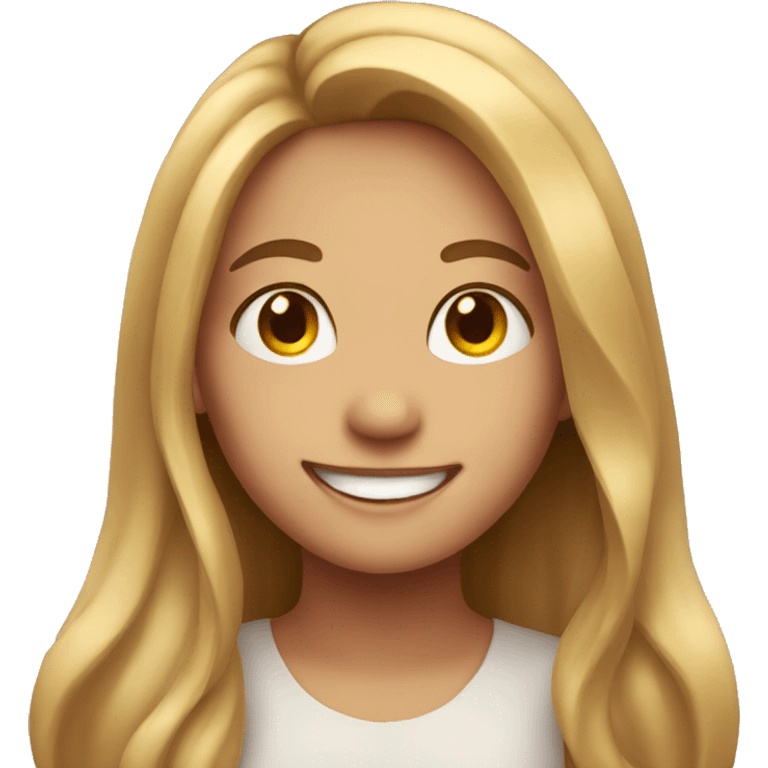 smiling girls with long hair emoji