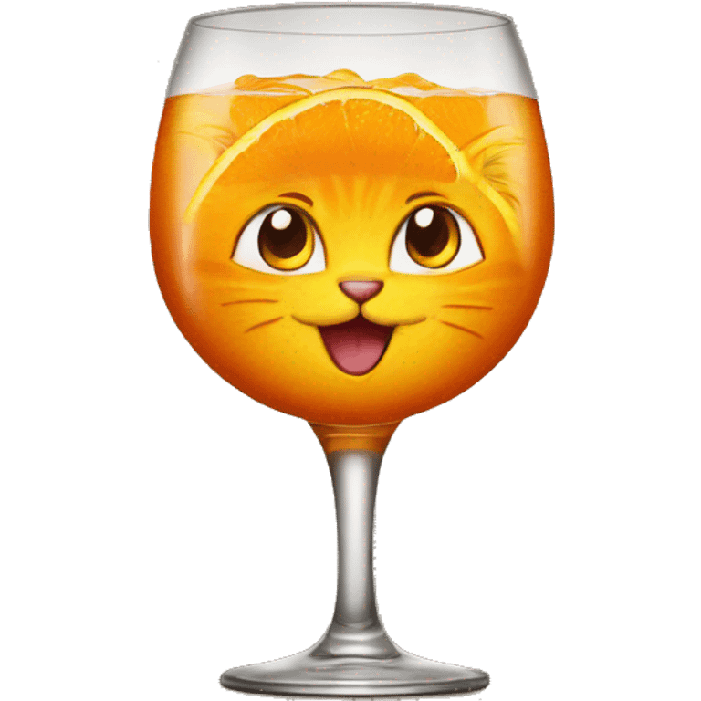 Un chat orange qui boit de l'alcool emoji