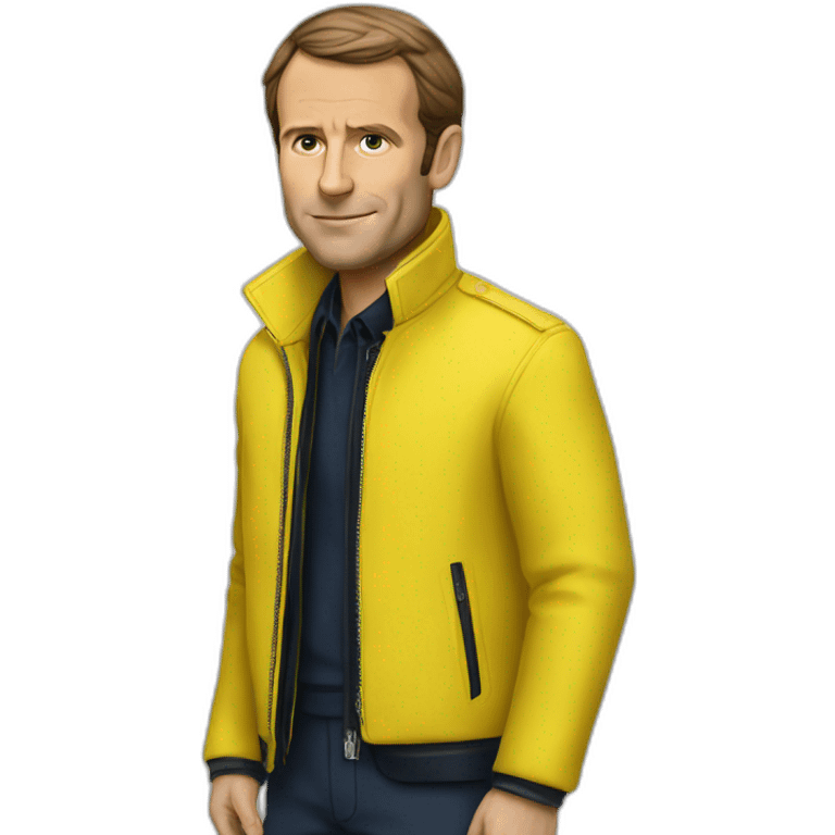 Macron in yellow jacket emoji