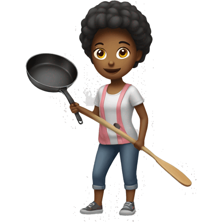 Girl with frying pan  emoji