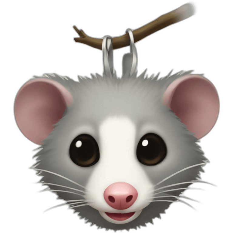 Opossum hanging upside down emoji