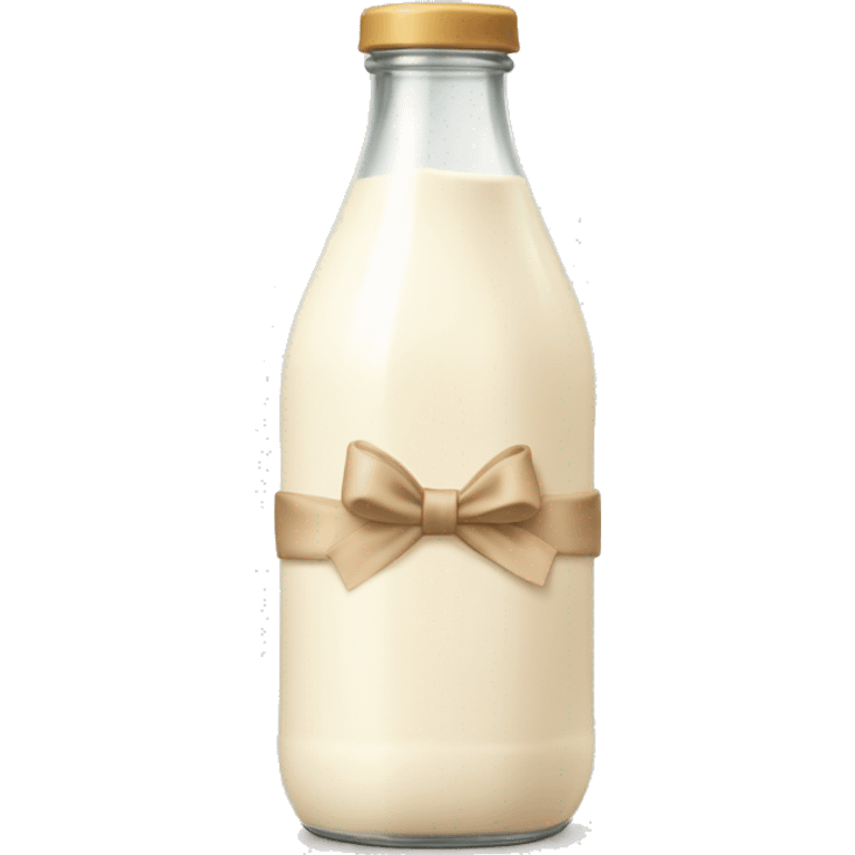 aesthetic milk bottle with biege bow emoji