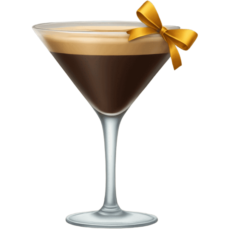 Espresso martini with a bow emoji