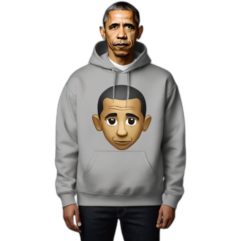 fullbody barack obama in supreme new york logo hoodie emoji