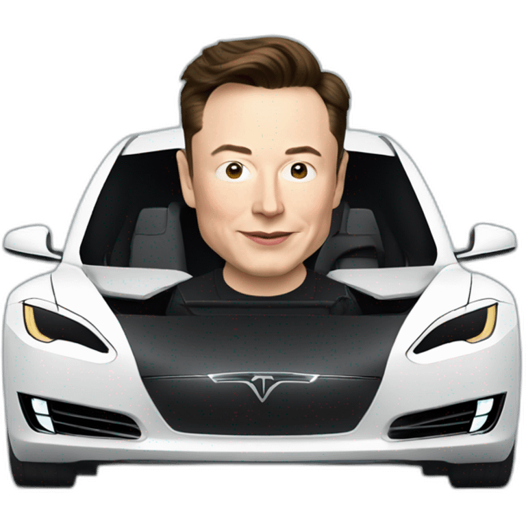 elon musk in a Tesla car emoji