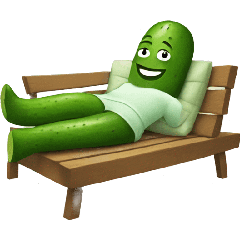 smiley relaxing wearing cucumbers  emoji