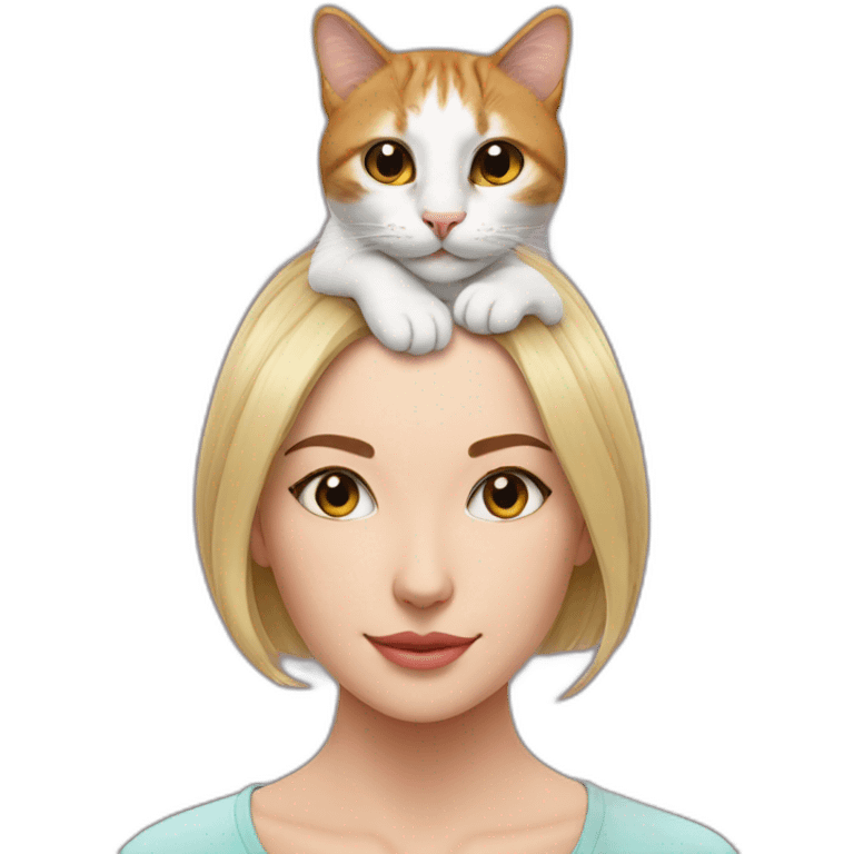 cat on woman's head emoji