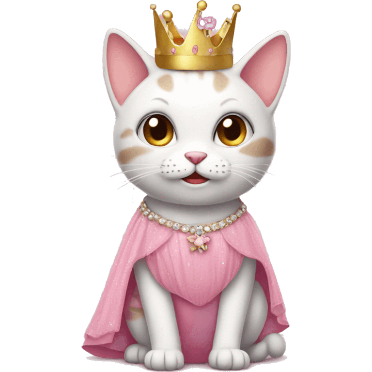 birthday cat in a pink princess dress emoji