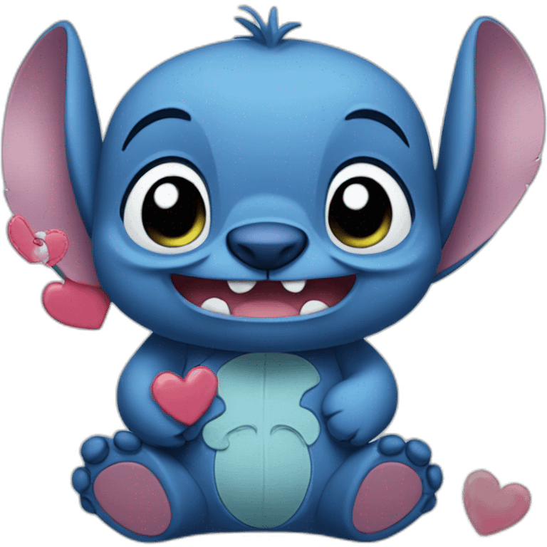 Stitch qui fait un coeur emoji