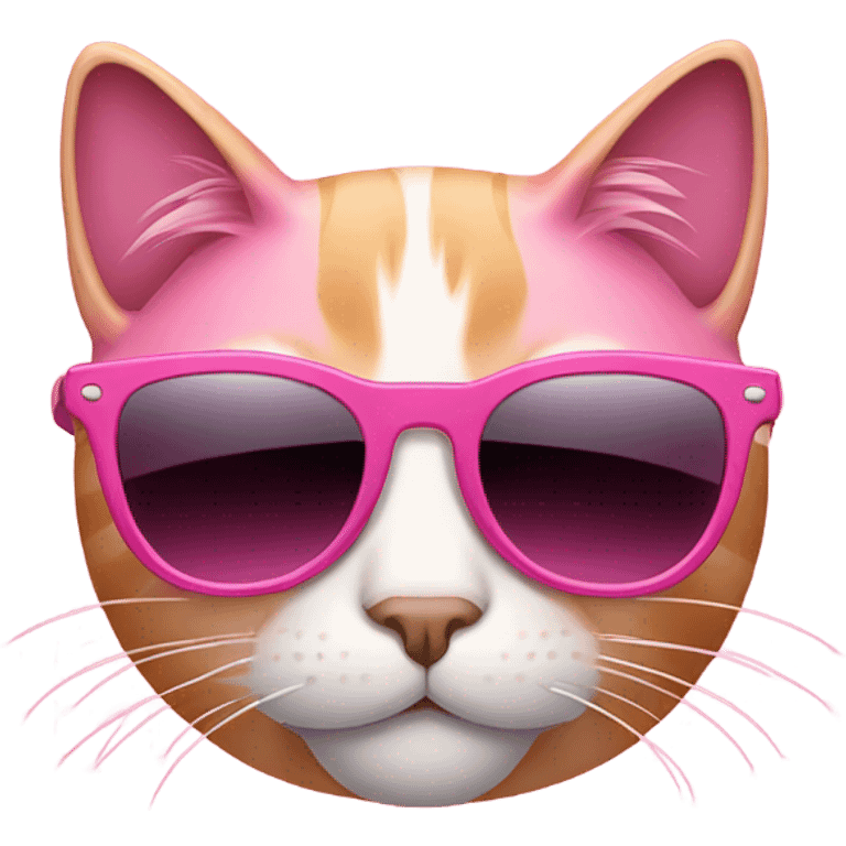 Pink cat with sunglasses  emoji