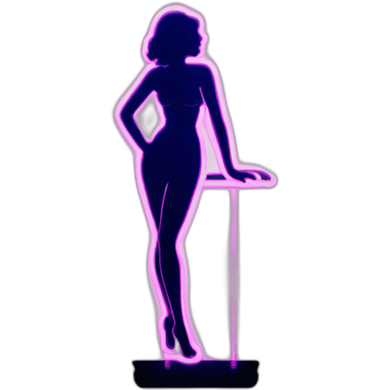 Sexy silhouette leggy neon sign emoji