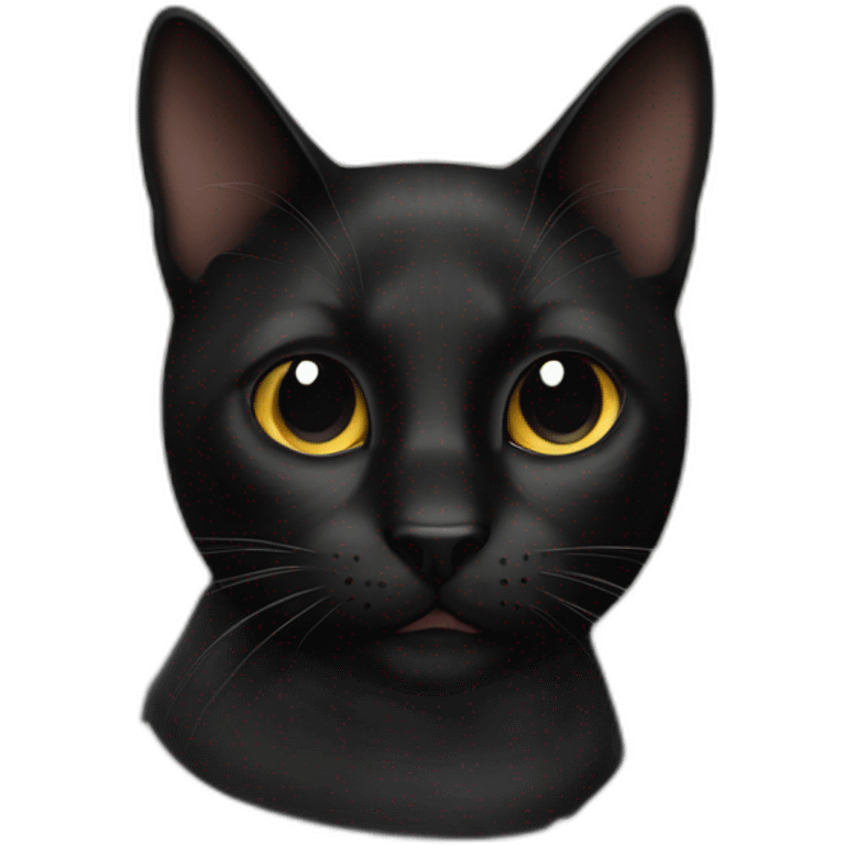 BLACK CAT WITH SPOT ON NOSE emoji