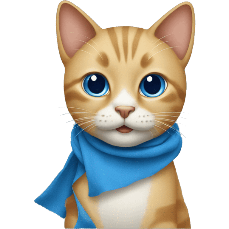 Cat with a blue rag emoji