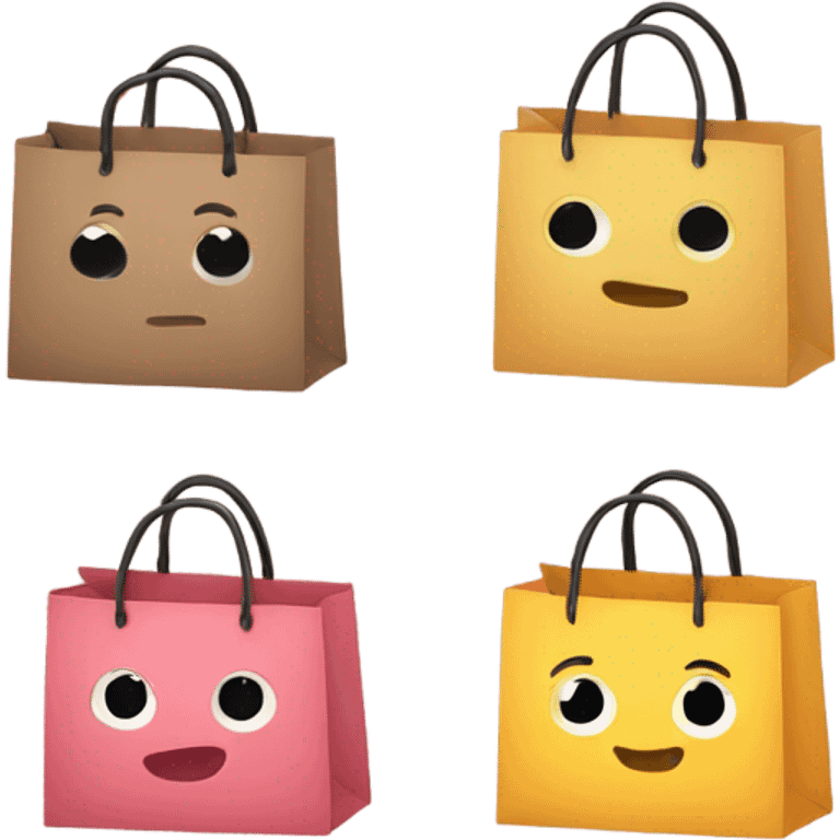 3 cute shopping bags emoji