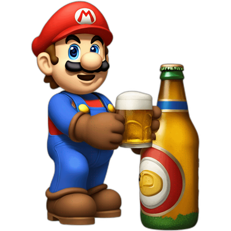 Mario qui boit une bière emoji