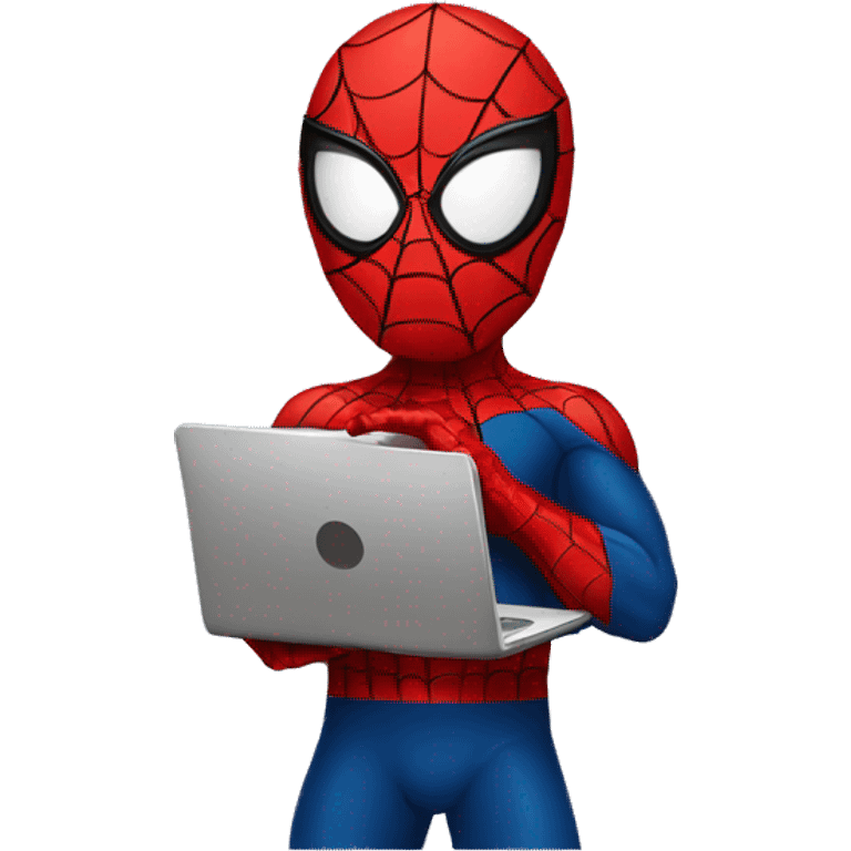 spiderman with laptop emoji