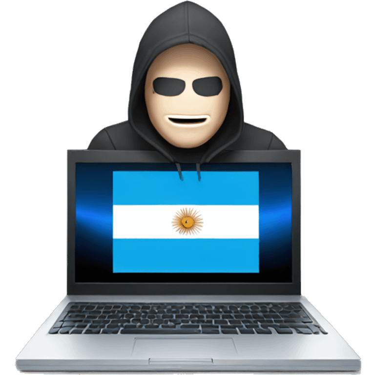 hacker using computer, with an argentinian flag emoji