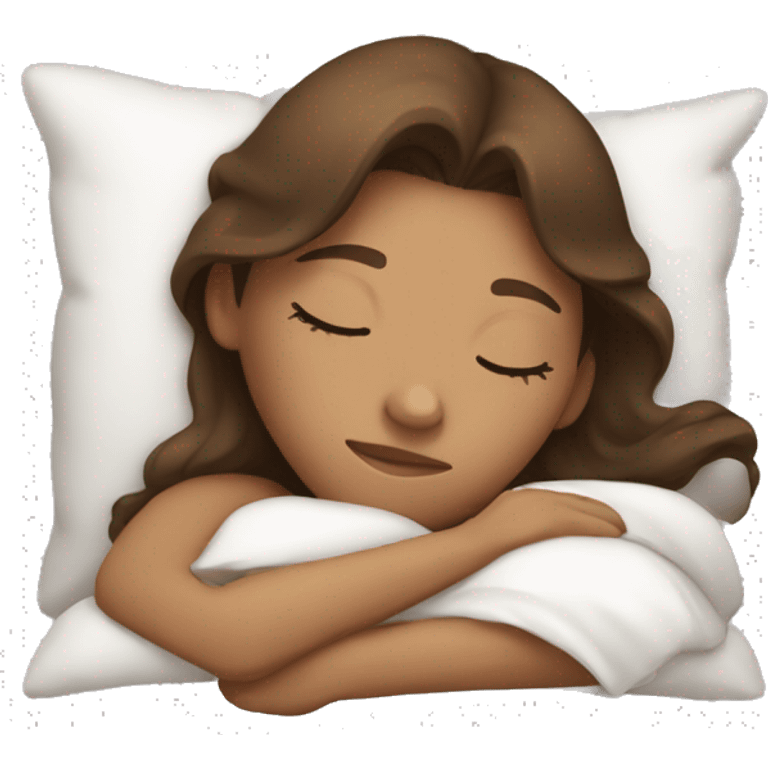 Brown hair girl sleeping  emoji