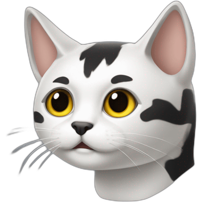 Gato branco e preto zangado emoji