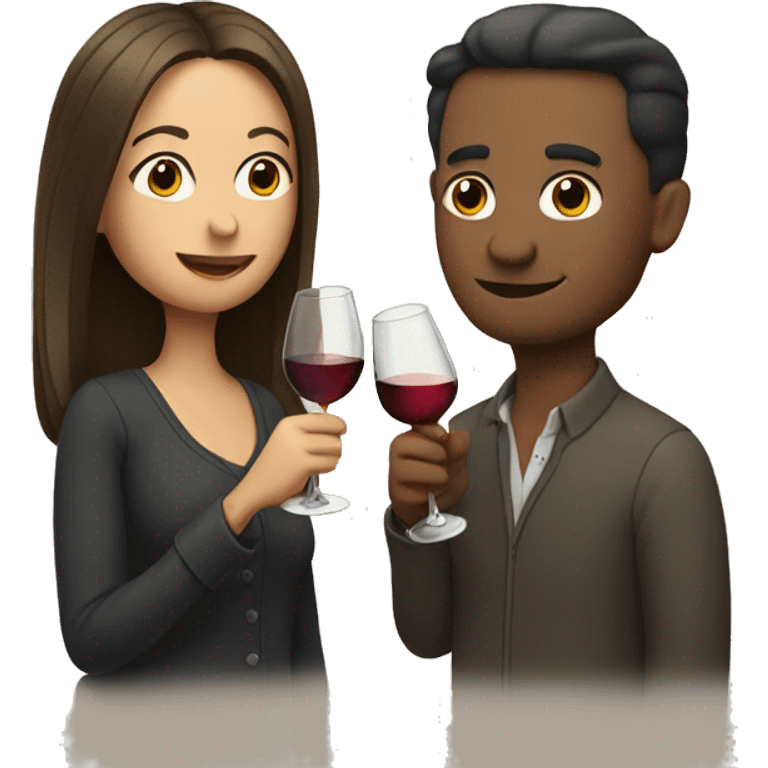 man and woman drinking wine emoji