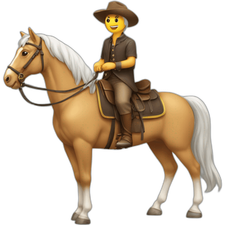 chat sur un cheval qui court emoji