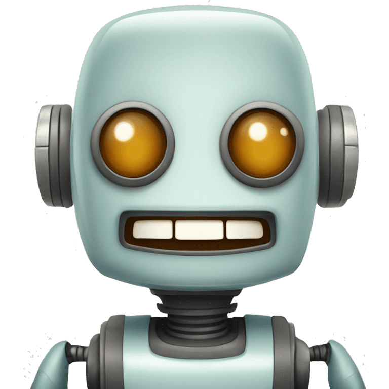 flat retro robot smiling emoji