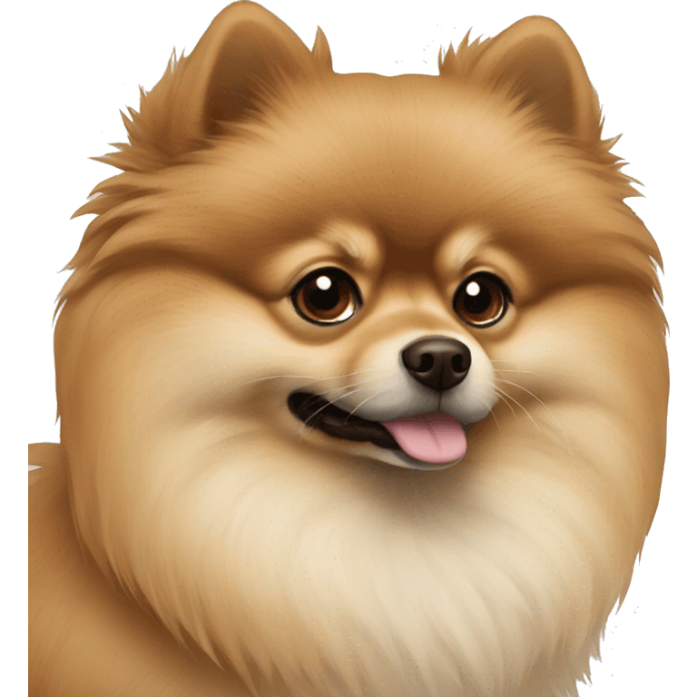 Brown beige cream dark snout pomeranian emoji