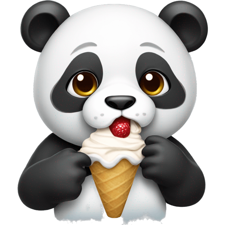 Panda eating ice cream emoji