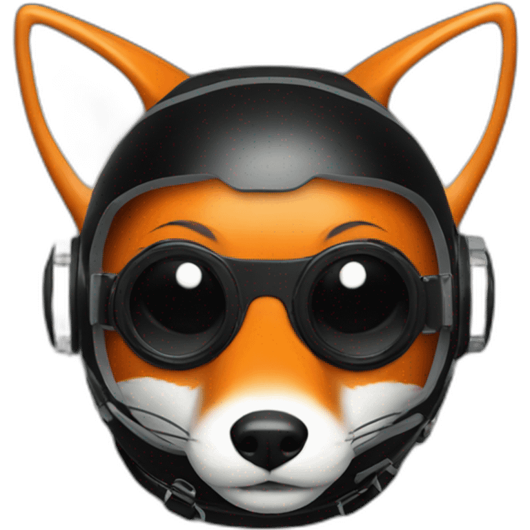 fox in black rubber shiny diving suit emoji