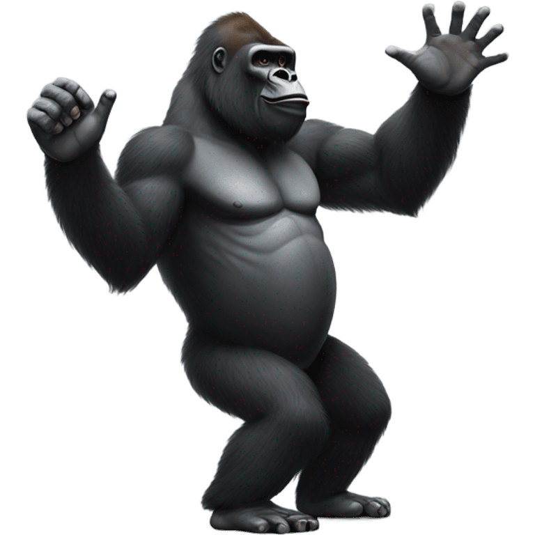 Gorilla high fiving a human  emoji