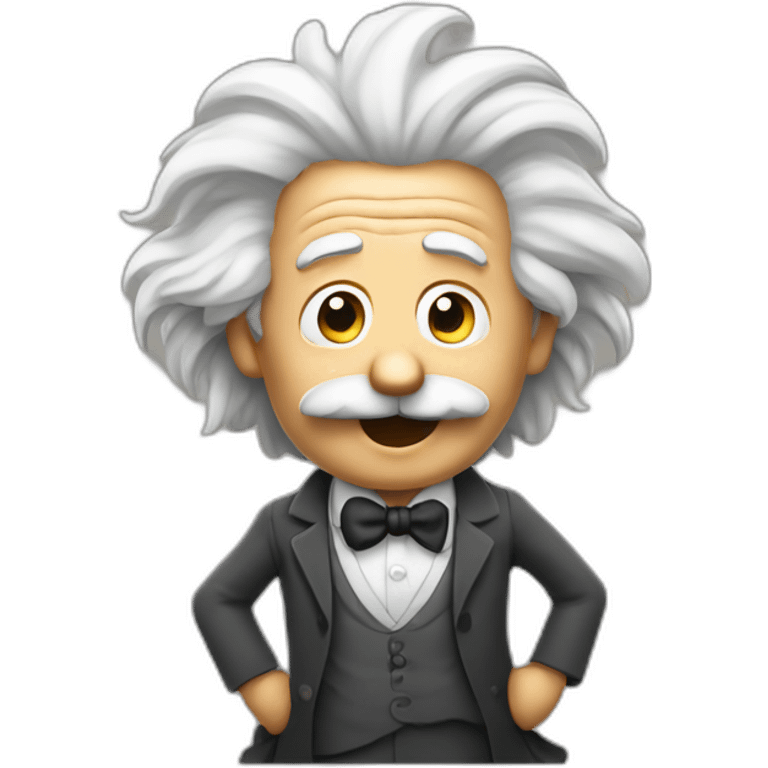 einstein shrugging with arms up emoji