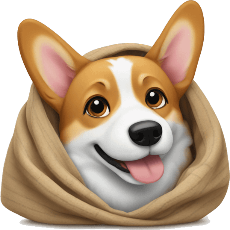 Corgi dog in a blanket emoji