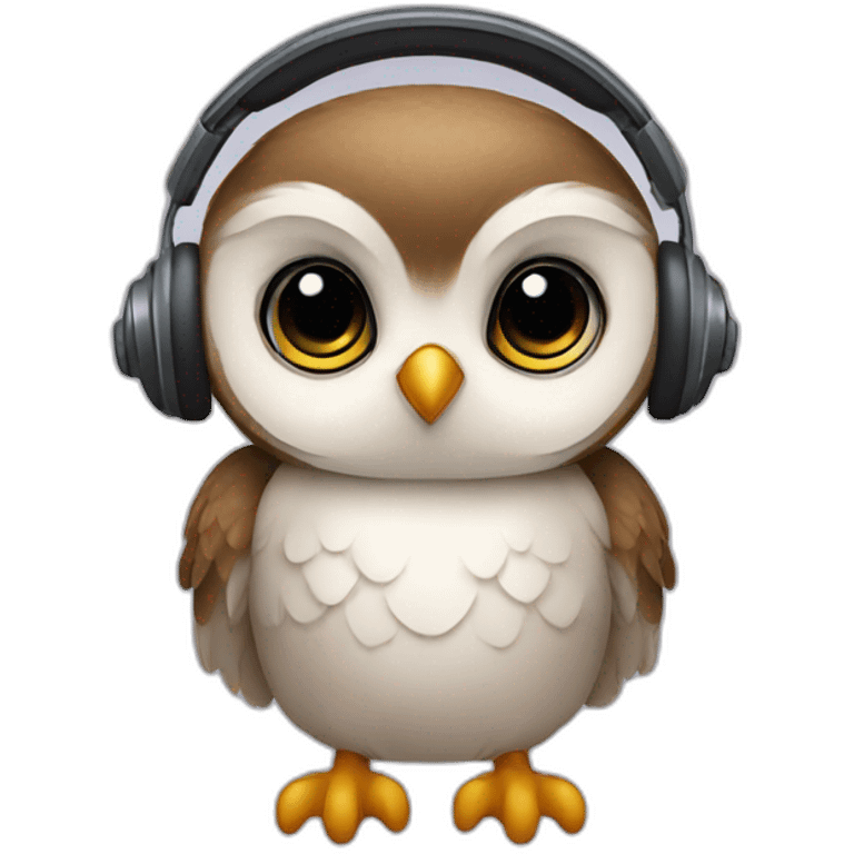 baby owl-with-headset emoji