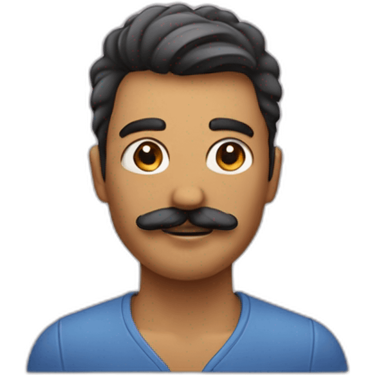 Personne avec une petite moustache coiffé avec les cheveux sur un côté emoji