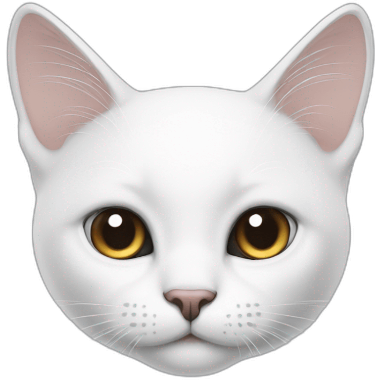 White cat with black tail emoji