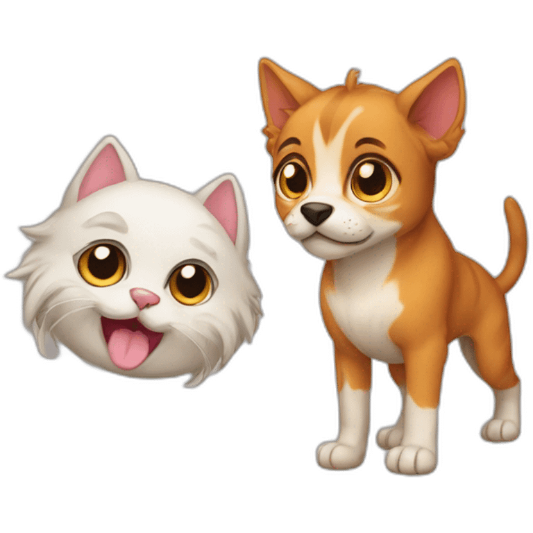 Chimera of dog and cat emoji