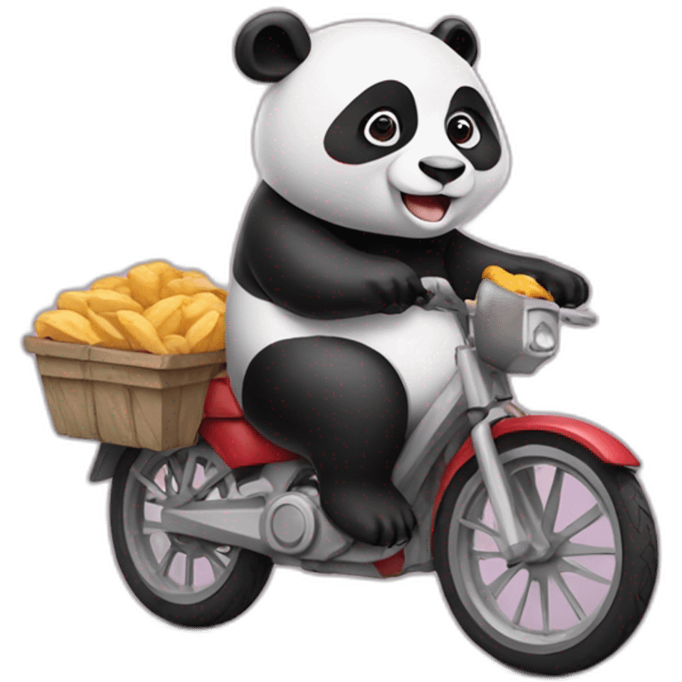 Panda on a bike delivering food emoji