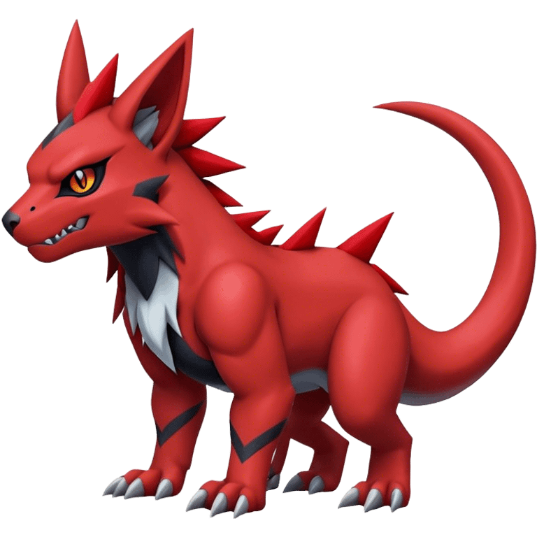 Edgy Cool Beautiful Guilmon-Litten-Zoroark, full body emoji