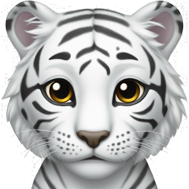 Beautiful feline white tiger with female characteristics emoji