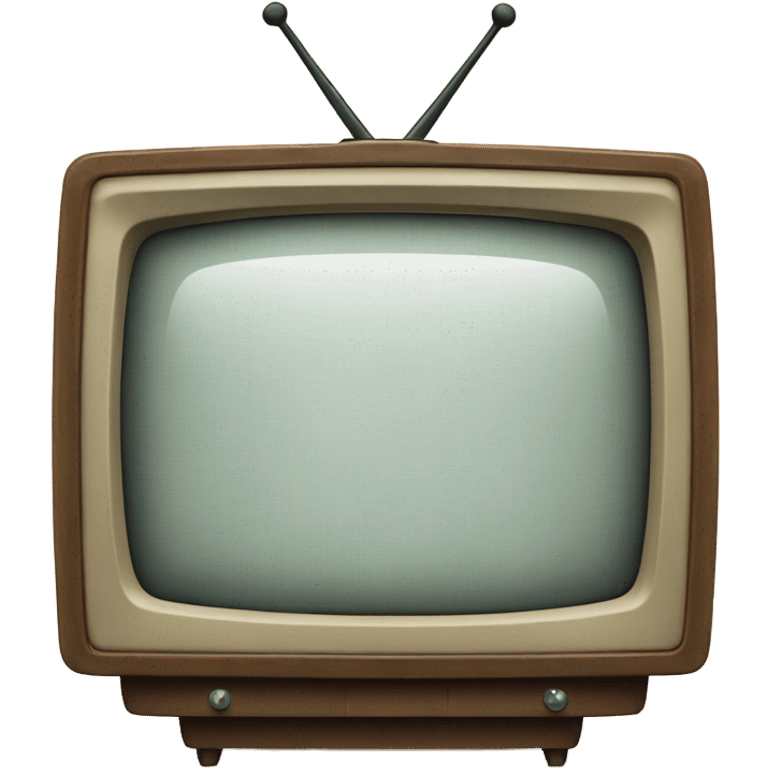 front view of a vintage television with a transparent screen emoji