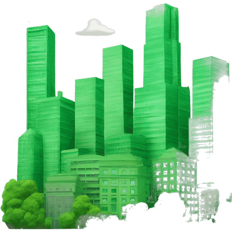 green buildings city skyline   emoji